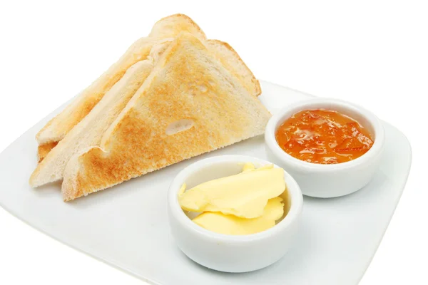 Toast butter and marmalade — Stock Photo, Image