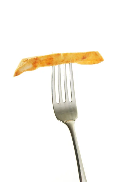 Chip on a fork — Stock Photo, Image