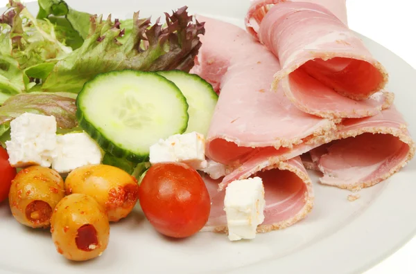 Schinken Salat Nahaufnahme — Stockfoto