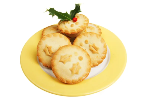 Mince pies on a plate — Stock Photo, Image