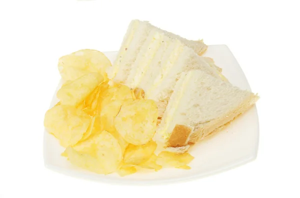 Sanduíches e batatas fritas — Fotografia de Stock