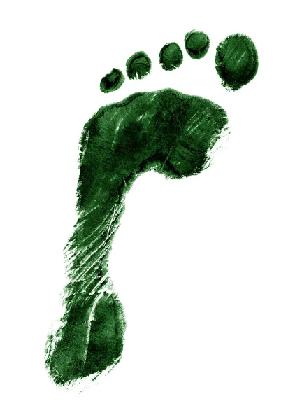 Left foot print green — Stock Photo, Image