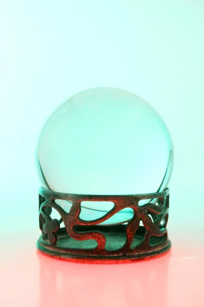 Crystal ball turquoise and red — Stock Photo, Image