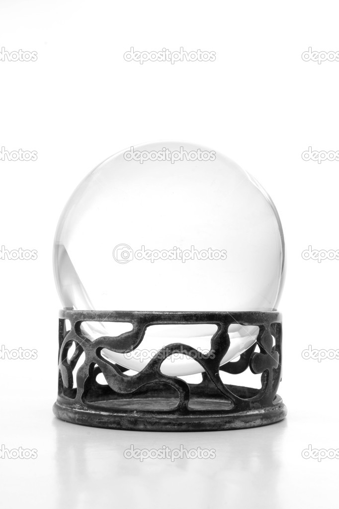 White crystal ball on stand