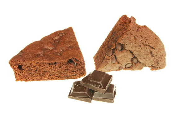 Fette di brownie e cioccolato — Foto Stock