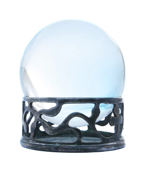 Blue crystal ball on stand — Stock Photo, Image