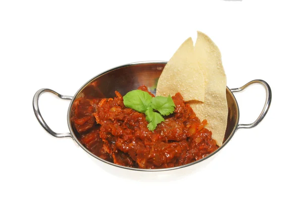Curry en pappadum — Stockfoto