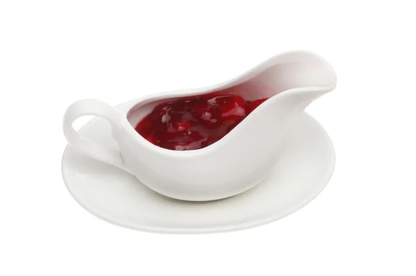 Cranberry sauce in boat — Stock Photo, Image