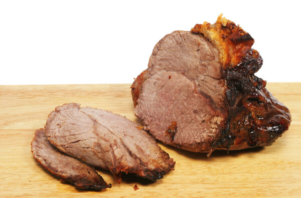 Carved joint of roast beef