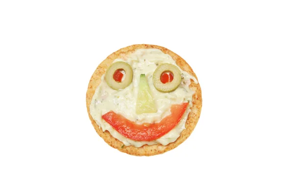 Smiley cheese biscuit — Stock Photo, Image