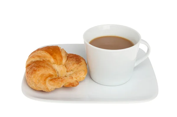 Kaffe och croisant — Stockfoto