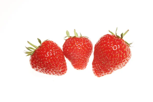 Tre stawberries — Stockfoto