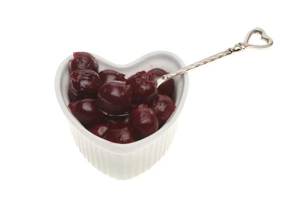 Cherries in a ramekin — Stock Photo, Image