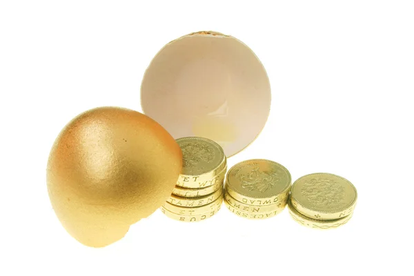 Egg and coins — Stock Photo, Image