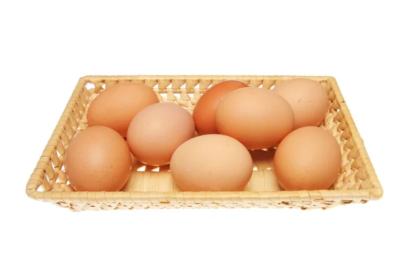 Eggs in basket — Stock Photo, Image