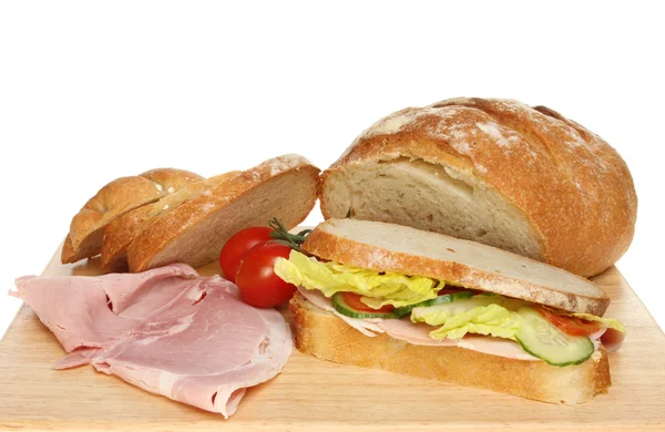 Sandwich and loaf — Stock Photo, Image