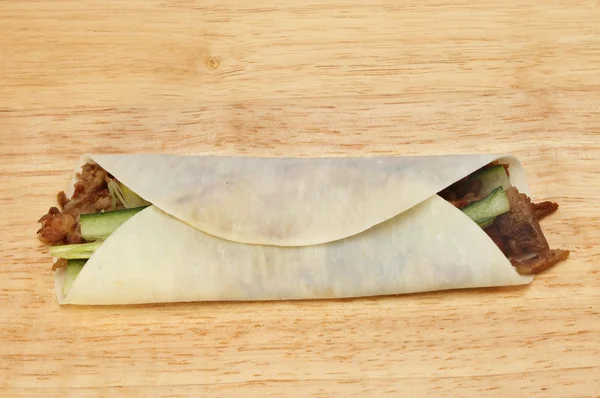 Duck roll on board — Stock Photo, Image