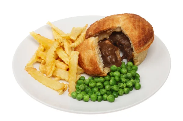 Pie and fries — Stock Photo, Image