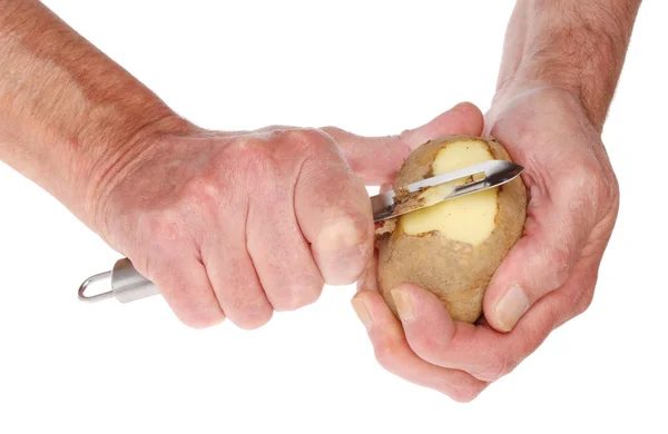 Peeling aardappel — Stockfoto