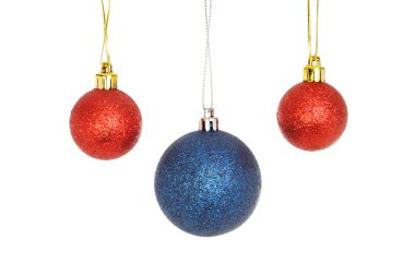 Kırmızı ve mavi baubles