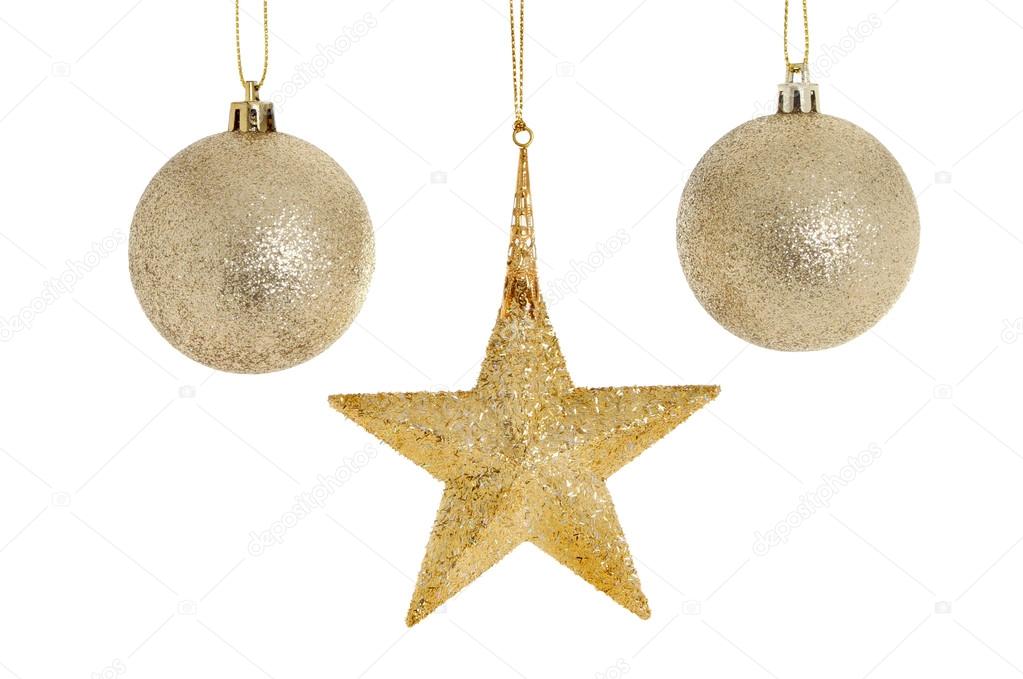 Gold star and bauble