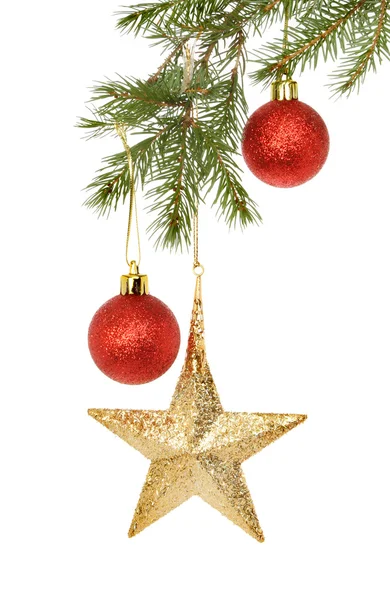 Bir Noel ağacına baubles — Stok fotoğraf