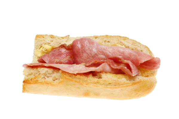 Bacon baguette — Stockfoto