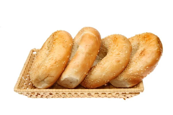 Bagel in un cesto — Foto Stock