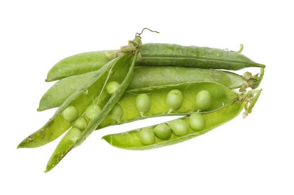 Whole and split pea pods — Stock Photo, Image