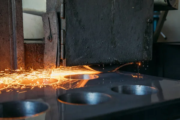 Metalworking Industry Machine Grinder Sparks Fire Factory — ストック写真