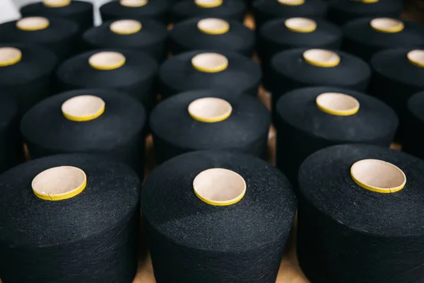 Cotton Yarns Threads Spool Tube Bobbins Cotton Yarn Factory — Stock Fotó