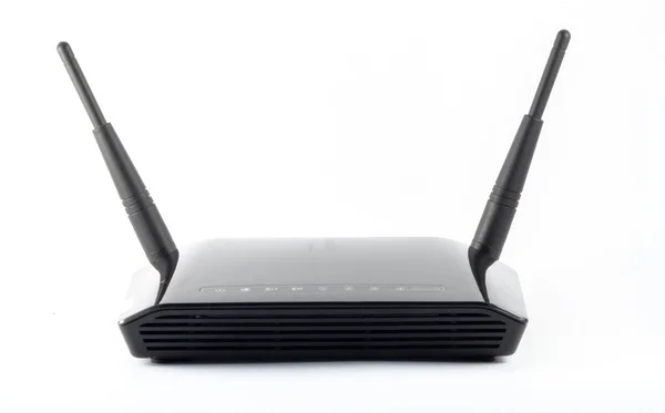 Router con dos antenas aisladas sobre fondo blanco —  Fotos de Stock