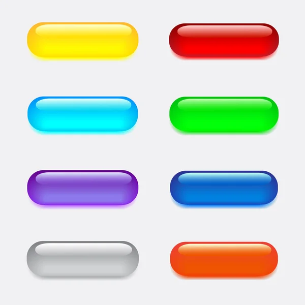 Big glass colored buttons — Stock Vector