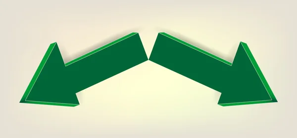 Green Arrow volume in opposite directions — Stock Vector