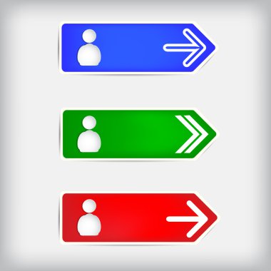 a színes nyilak és formák