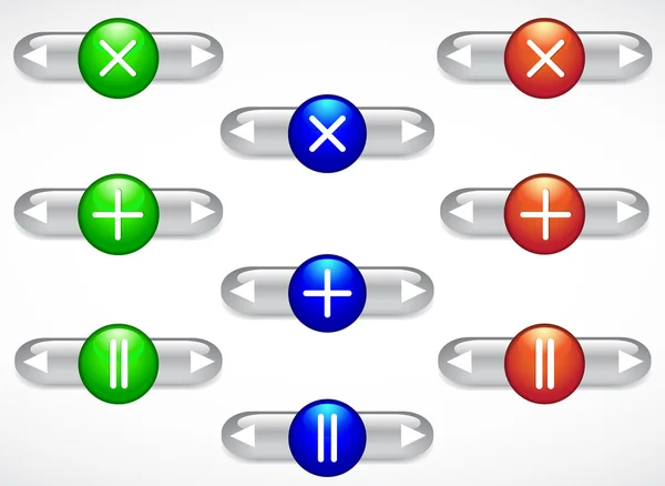 Un conjunto de botones de vidrio multicolor — Archivo Imágenes Vectoriales