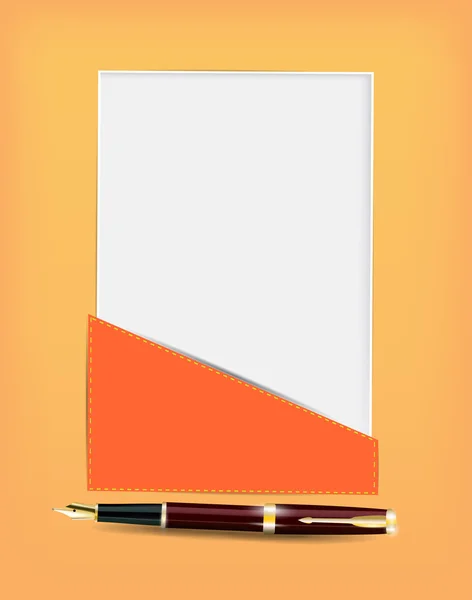 Papier dans la poche et un stylo — Image vectorielle