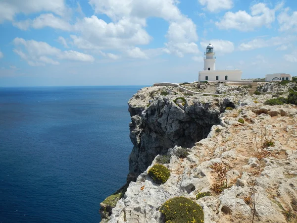 Маяк на Cap De сільська, Менорка, Іспанія Стокова Картинка