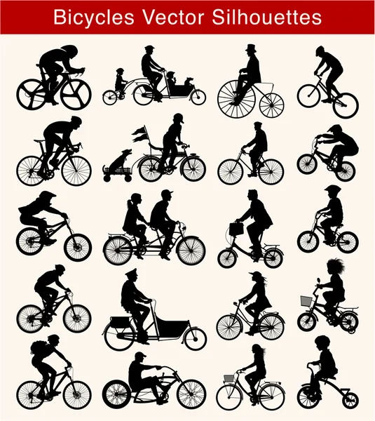 Silhouettes vectorielles de cyclisme — Image vectorielle