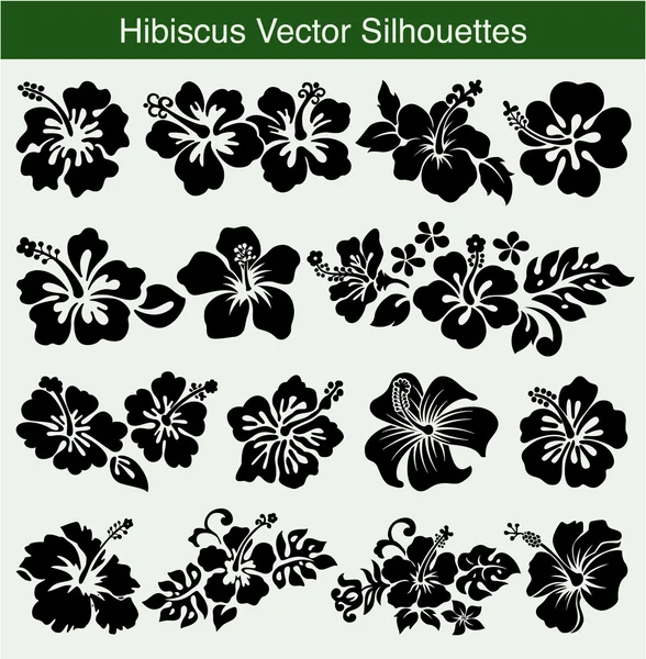 Hibiscus vector silhouetten Stockillustratie