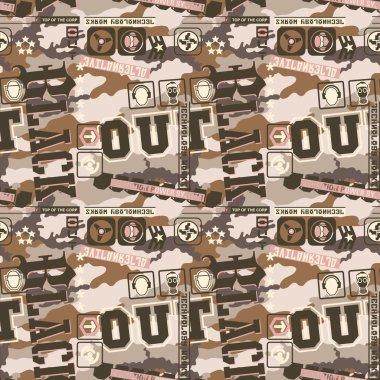 Urban camouflage seamless pattern clipart