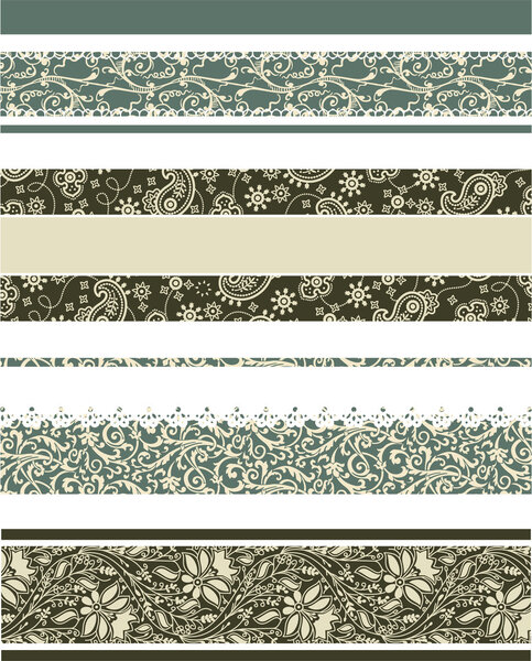 Floral vector borders