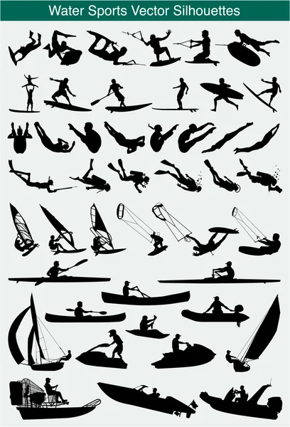 Silhouette per sport acquatici Illustrazioni Stock Royalty Free