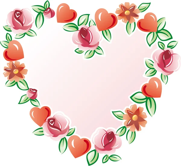 Corazón de flores — Archivo Imágenes Vectoriales