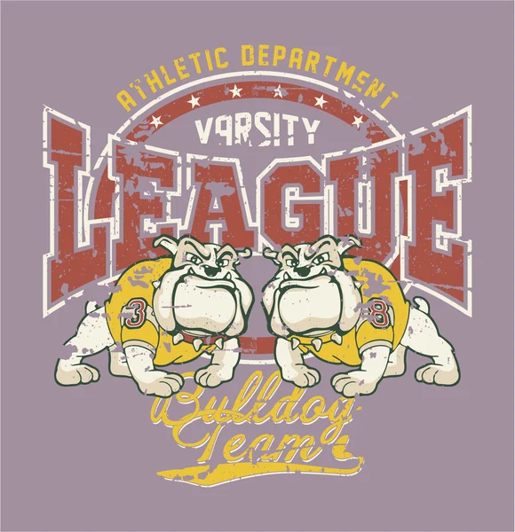 Équipe de football Bulldog — Image vectorielle