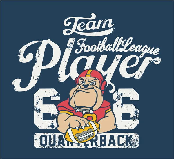 Joueur de football bulldog — Image vectorielle