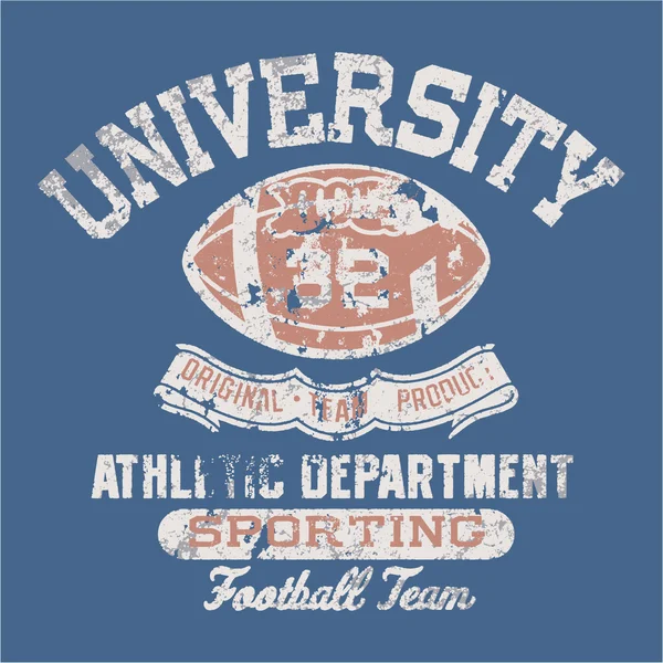 Departamento atlético de fútbol universitario . — Vector de stock