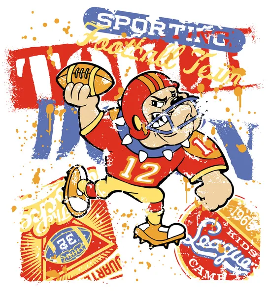 Équipe de football Bulldog — Image vectorielle