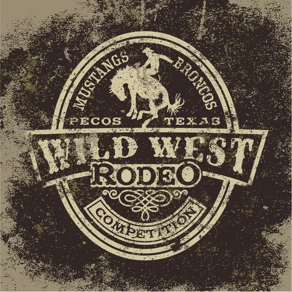 Rodeo selvaggio del West — Vettoriale Stock