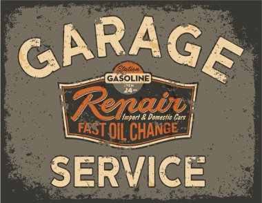 Car service vintage signboard
